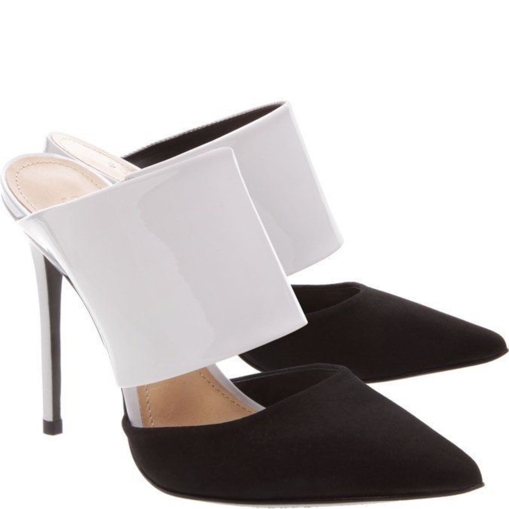 SCHUTZ Black & White Leather Heels